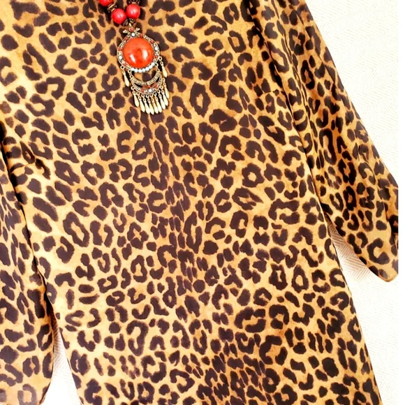 JONES NEW YORK COLLECTION LEOPARD DRESS - Picture 3 of 15